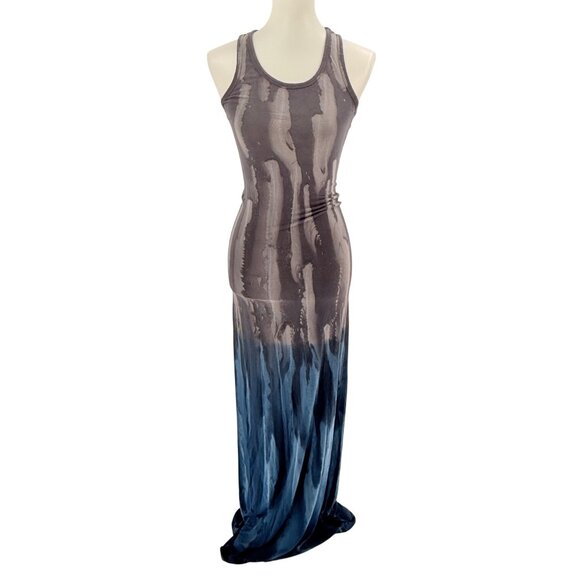 American Twist Dresses & Skirts - American Twist Womens Sleeveless Racerback Maxi Dress Tie-Dye Ombre Blue & Gray
